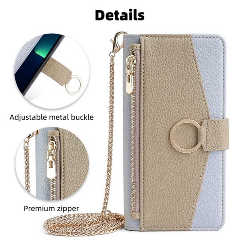 Etui Folio Vivo V50 5g Portfel Z Lusterkiem I Łańcuszkiem