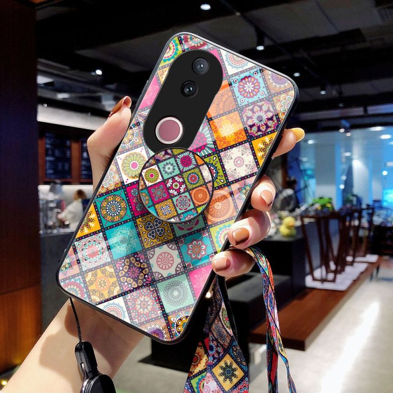 Etui Vivo V50 5g Patchworkowy Stojak I Pasek