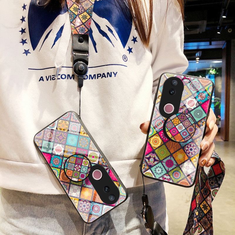Etui Vivo V50 5g Patchworkowy Stojak I Pasek