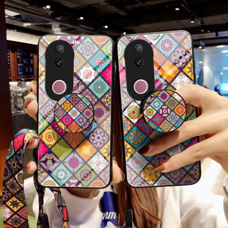 Etui Vivo V50 5g Patchworkowy Stojak I Pasek