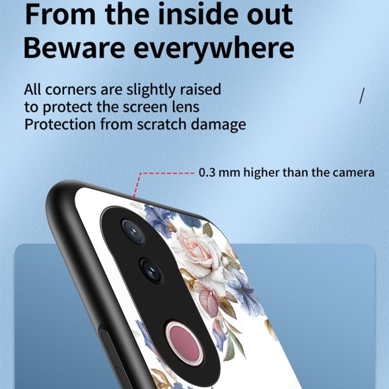 Etui Vivo V50 5g Szkło Hartowane Z Kwiatowym Wzorem