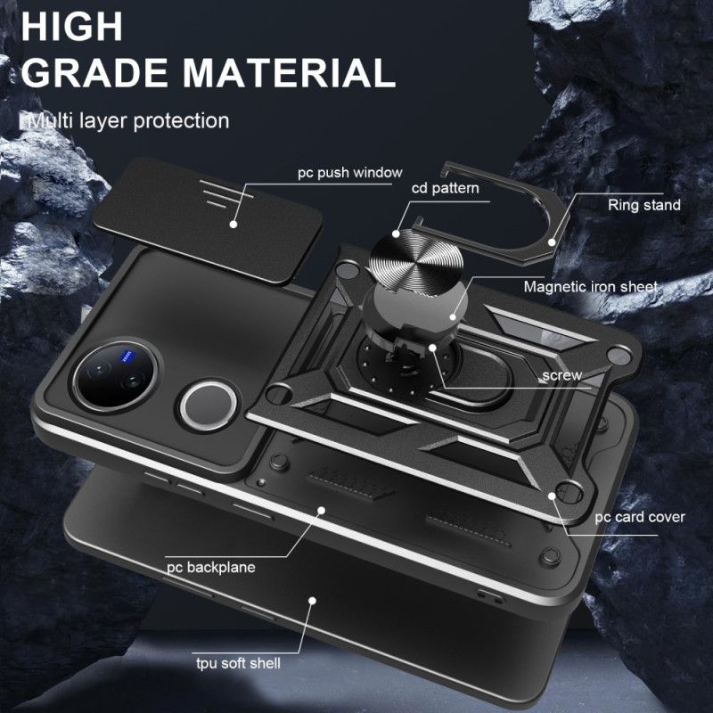 Futerały Vivo V50 5g Etui Na Telefon Przesuwana Osłona Aparatu I Wspornik