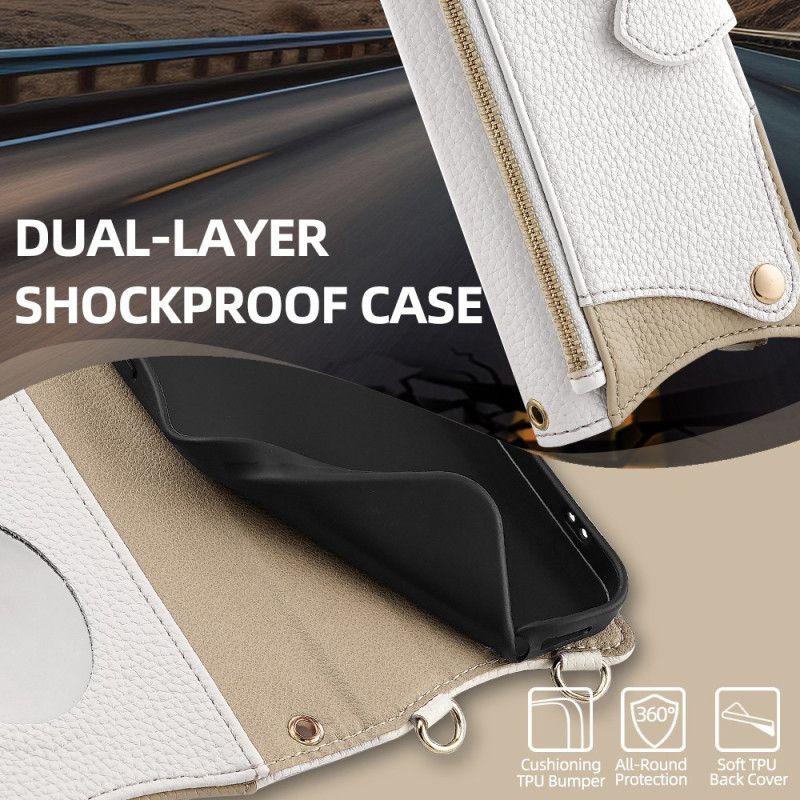 Obudowa Vivo V50 5g Etui Na Telefon Portfel Z Efektem Skóry I Łańcuszkiem