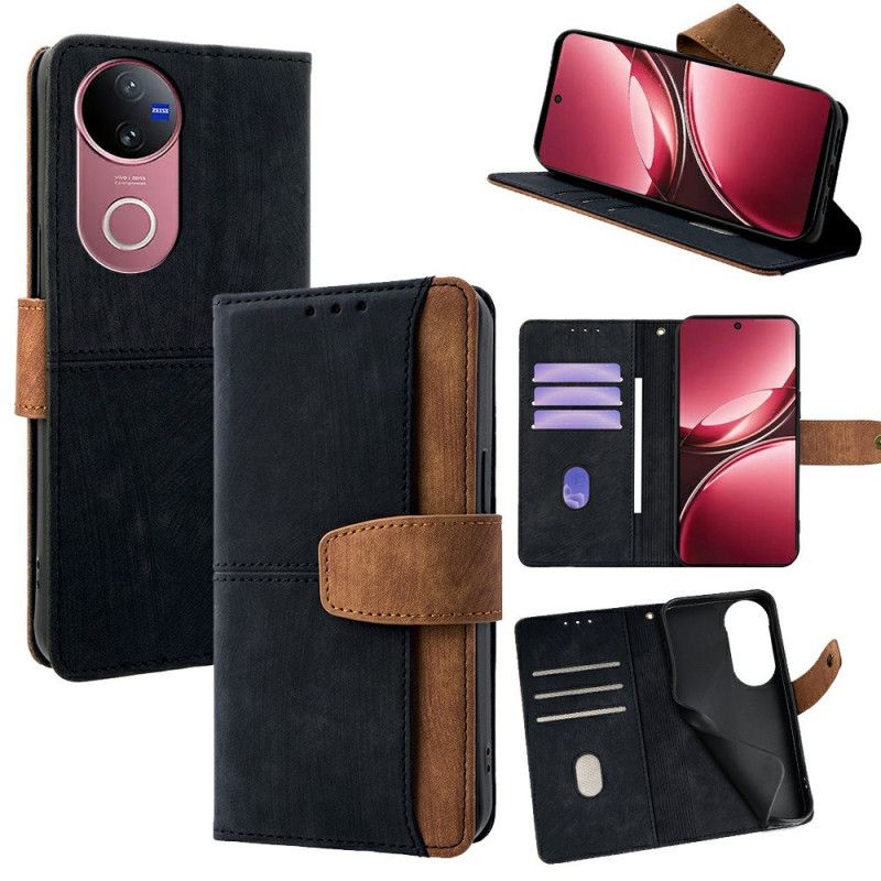 Skórzany Futerał Vivo V50 5g Etui Na Telefon Dwukolorowy Styl Vintage