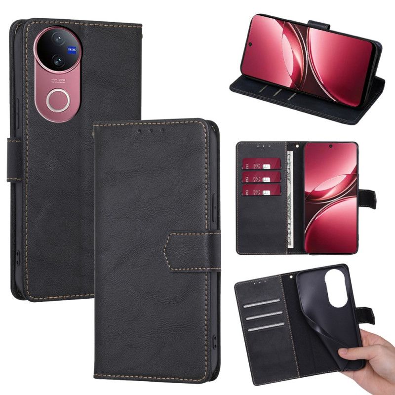 Skórzany Futerał Vivo V50 5g Etui Na Telefon Ochrona Rfid W Stylu Vintage