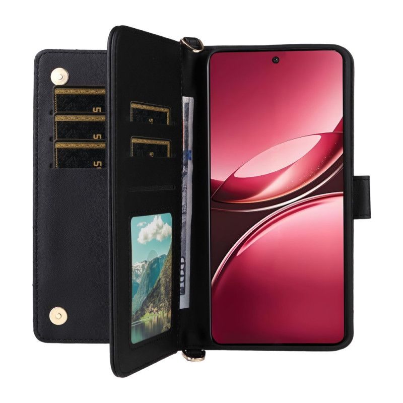 Skórzany Futerał Vivo V50 5g Etui Na Telefon Pikowane Z Paskami