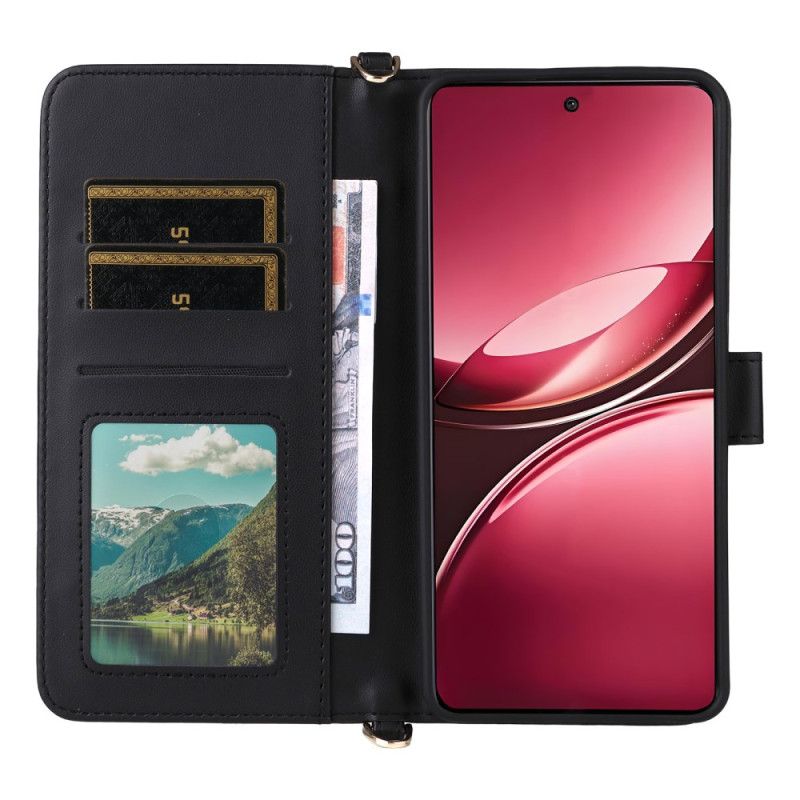 Skórzany Futerał Vivo V50 5g Etui Na Telefon Pikowane Z Paskami