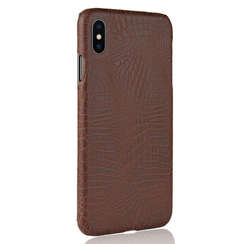 Etui iPhone XS Max Czarny Efekt Skóry Krokodyla Etui Ochronne