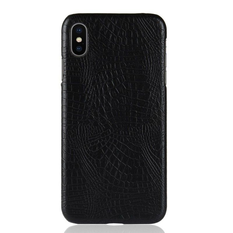 Etui iPhone XS Max Czarny Efekt Skóry Krokodyla Etui Ochronne