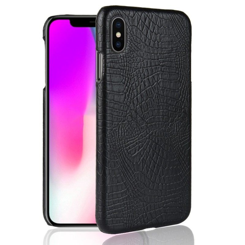 Etui iPhone XS Max Czarny Efekt Skóry Krokodyla Etui Ochronne