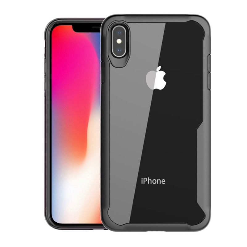 Etui iPhone XS Max Czerwony Czarny Hybryda Ze Ściętymi Krawędziami