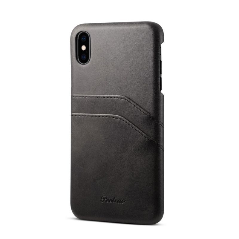 Etui iPhone XS Max Czerwony Czarny Etui Na Karty Peelcas