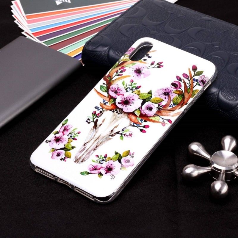 Etui iPhone XS Max Fluorescencyjny Łoś Kwitnący