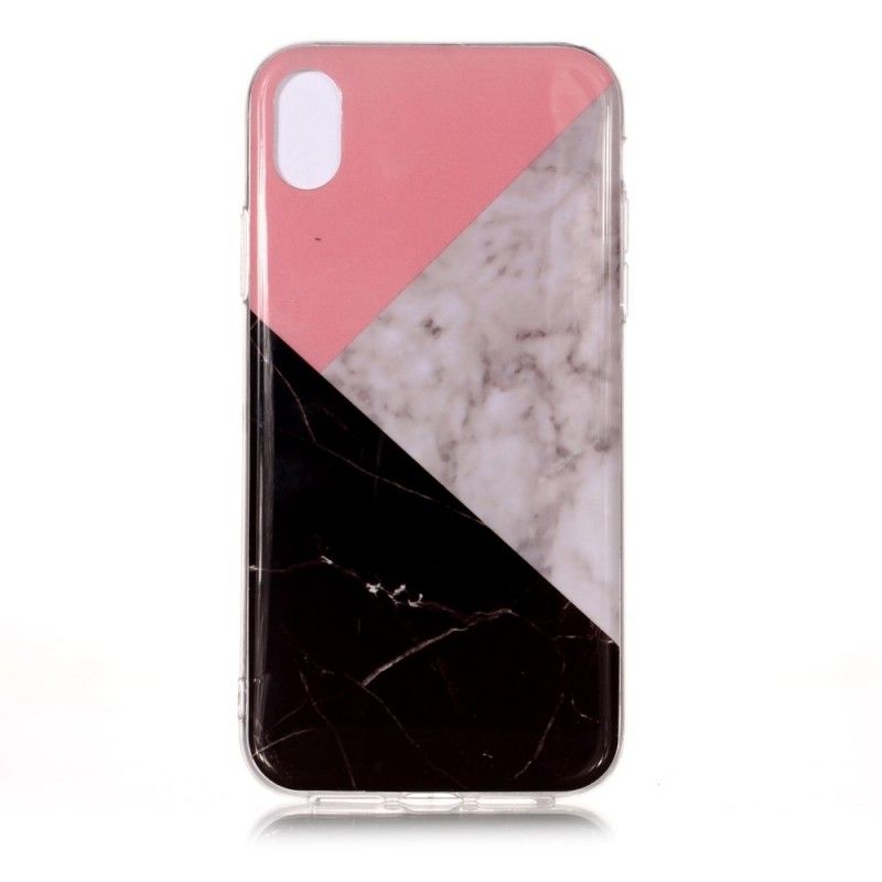 Etui iPhone XS Max Geometryczny Efekt Marmuru Etui Ochronne