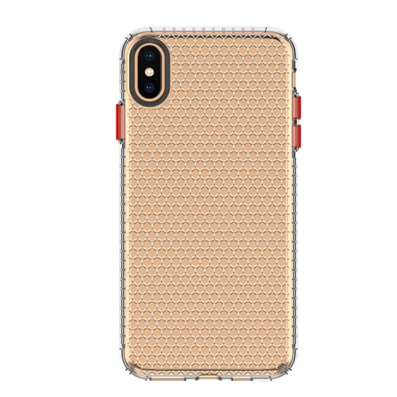 Etui iPhone XS Max Różowy Czarny Projekt W Stylu Plastra Miodu