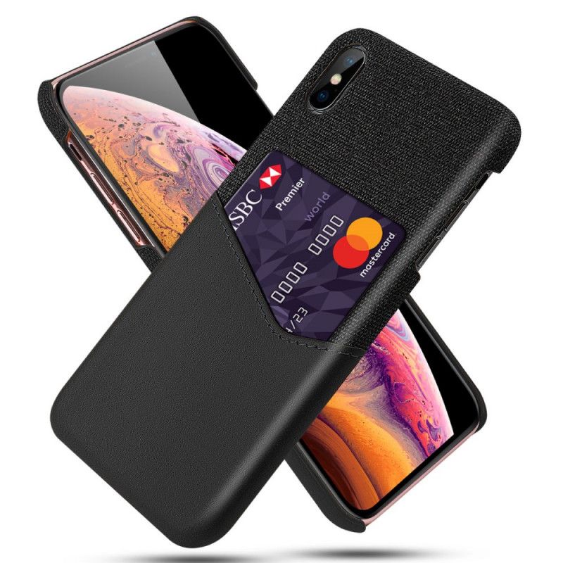 Etui iPhone XS Max Szary Czarny Posiadacz Karty Ksq