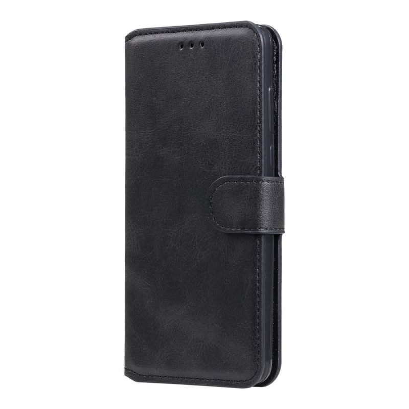 Etui Folio Google Pixel 5 Czerwony Czarny Podstawowa Imitacja Skóry Etui Ochronne