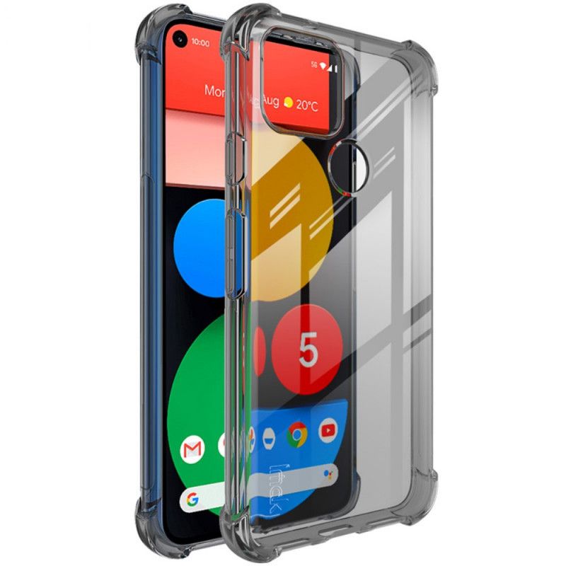 Etui Google Pixel 5 Przezroczysty Szary Przezroczysty Jedwabisty Imak Etui Ochronne