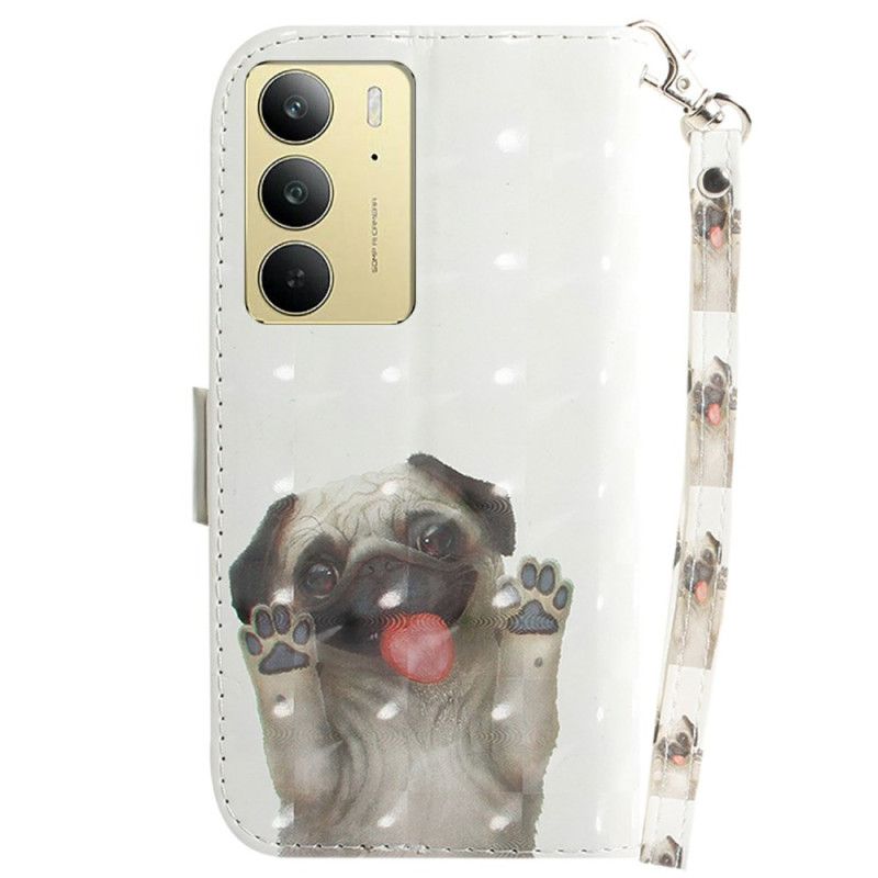 Etui Folio Do Realme C75 Smycz Z Mopsem