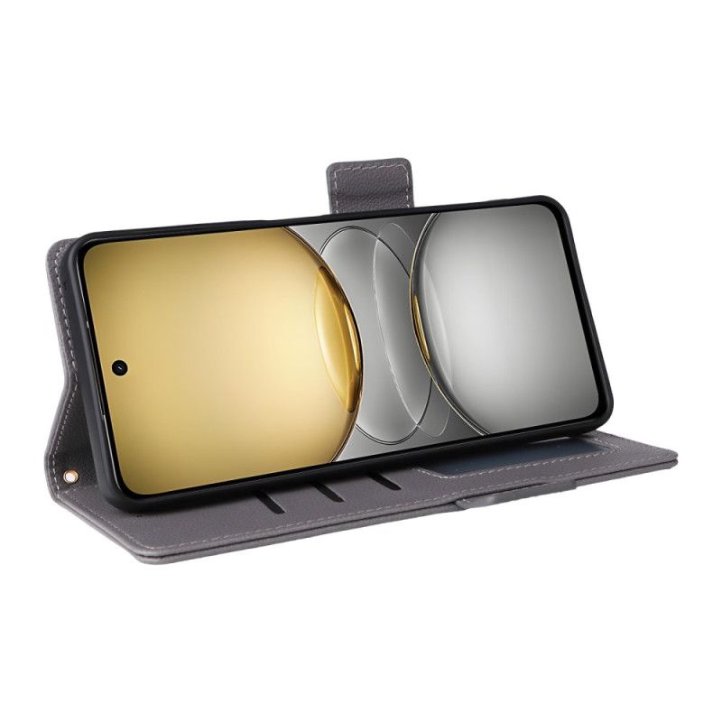 Etui Folio Do Realme C75 Sztuczna Skóra Liczi Z Paskiem