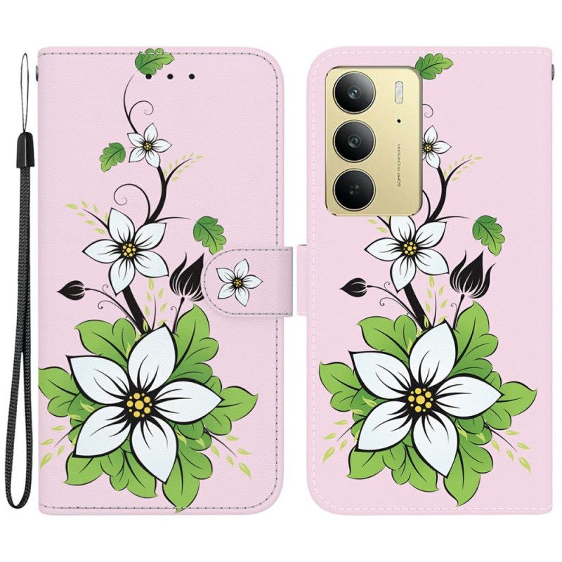 Etui Folio Do Realme C75 Wzór Lilii