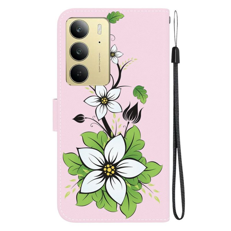 Etui Folio Do Realme C75 Wzór Lilii