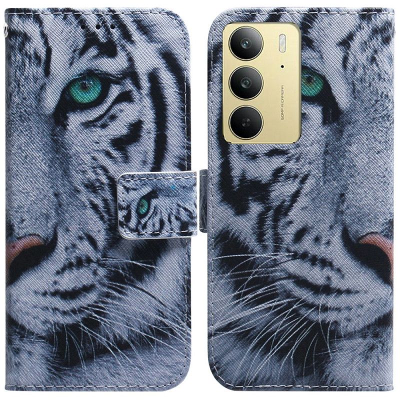 Etui Folio Realme C75 Biały Tygrys Etui Ochronne