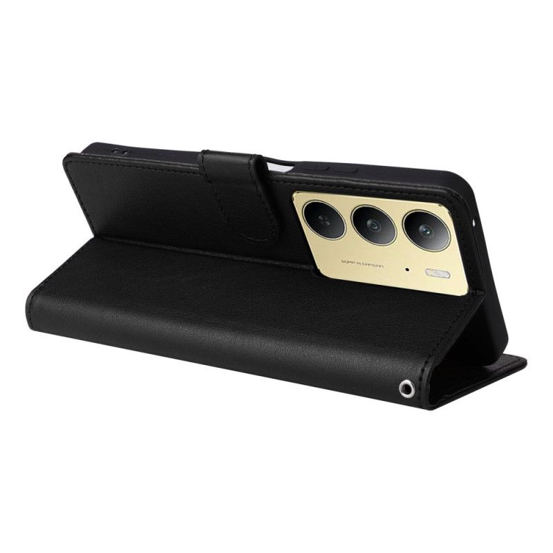 Etui Folio Realme C75 Gładka Sztuczna Skóra