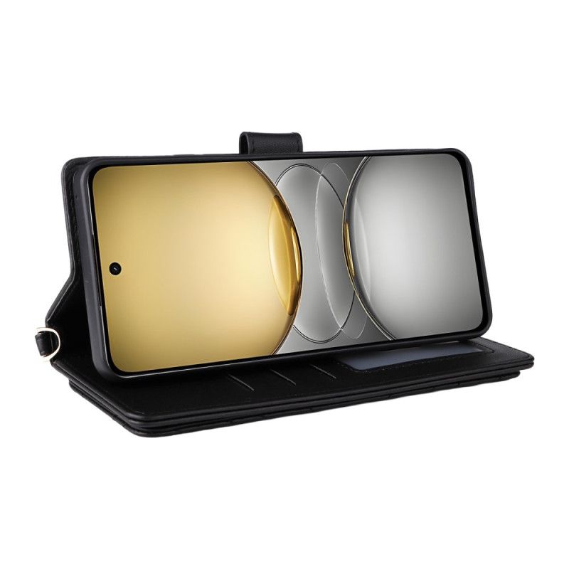 Etui Folio Realme C75 Lustrzany Design Z Paskiem I Paskiem Na Ramię