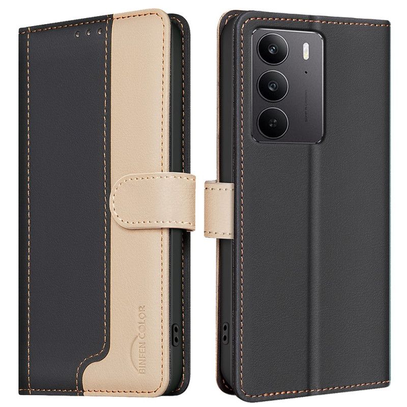 Skórzany Futerał Realme C75 Etui Na Telefon Dwukolorowy Kolor Binfen