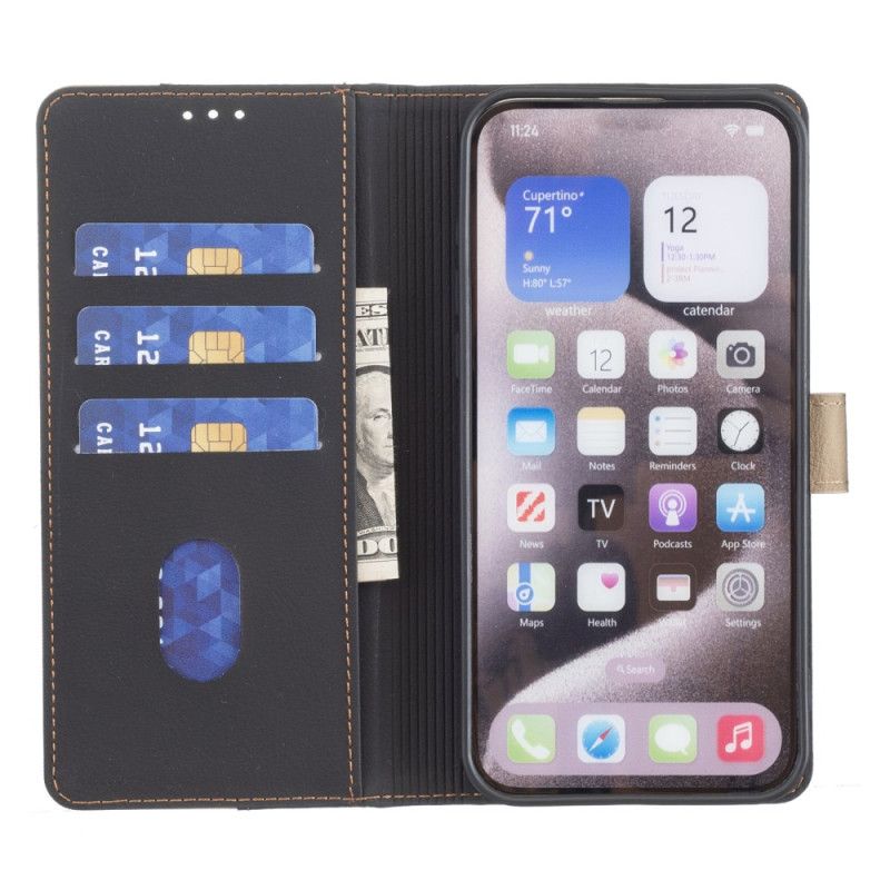 Skórzany Futerał Realme C75 Etui Na Telefon Dwukolorowy Kolor Binfen