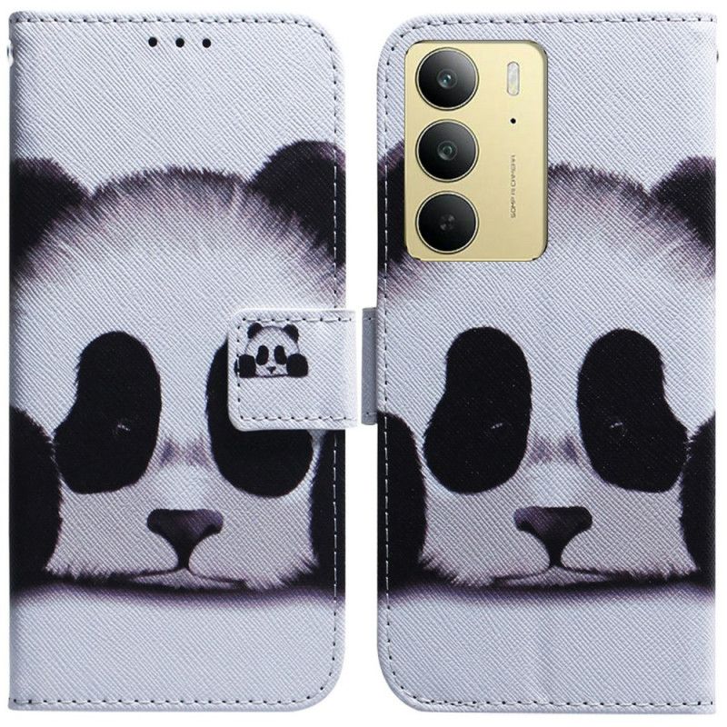 Skórzany Futerał Realme C75 Etui Na Telefon Panda