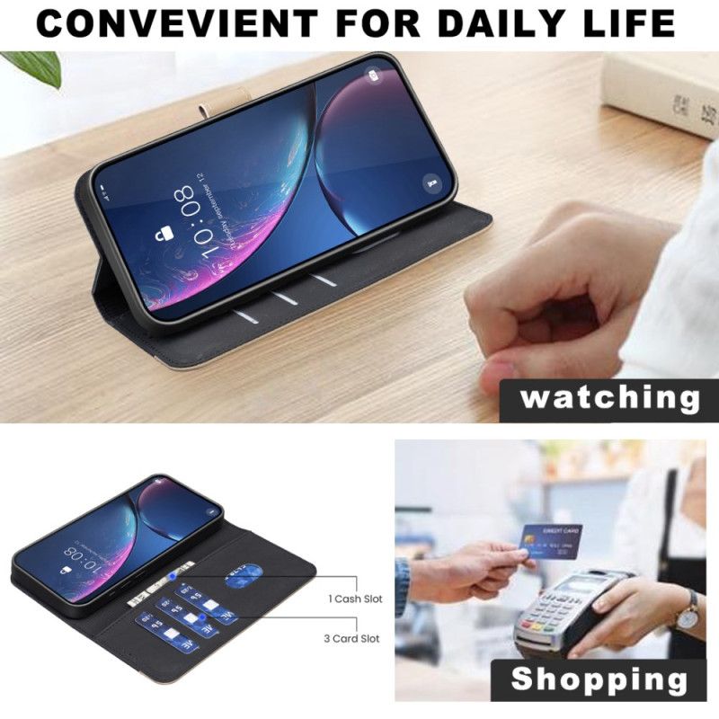 Skórzany Futerał Realme C75 Etui Na Telefon Wzór Kwiatowy Binfen Color