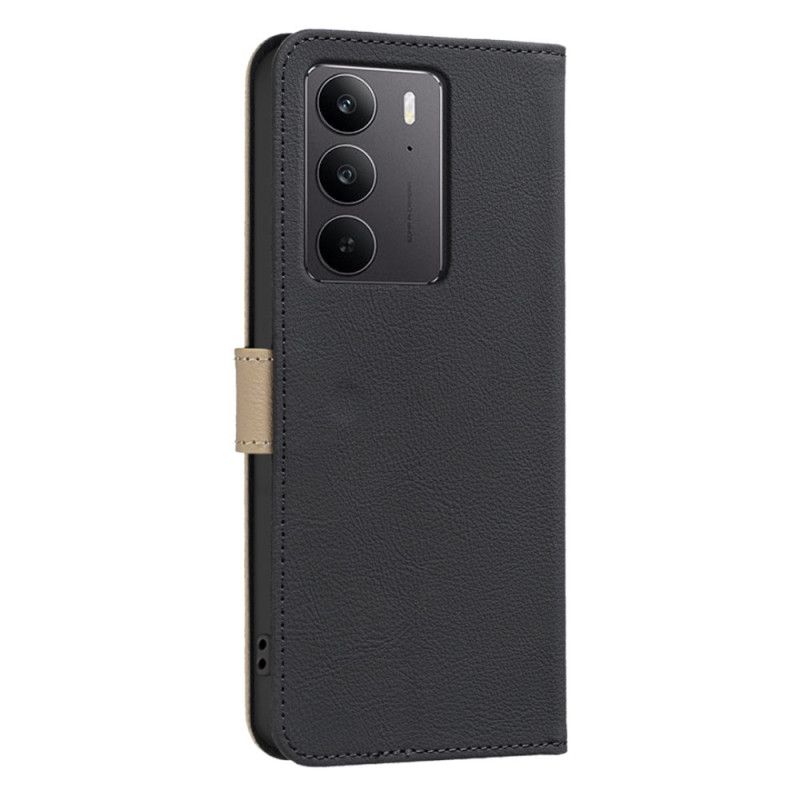 Skórzany Futerał Realme C75 Etui Na Telefon Wzór Kwiatowy Binfen Color