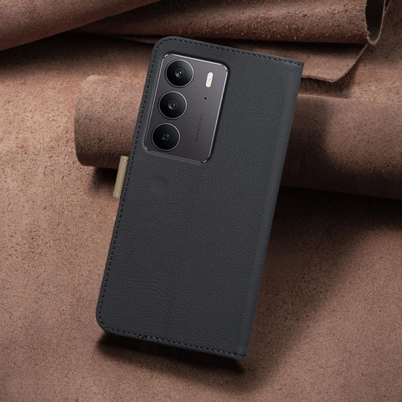 Skórzany Futerał Realme C75 Etui Na Telefon Wzór Kwiatowy Binfen Color