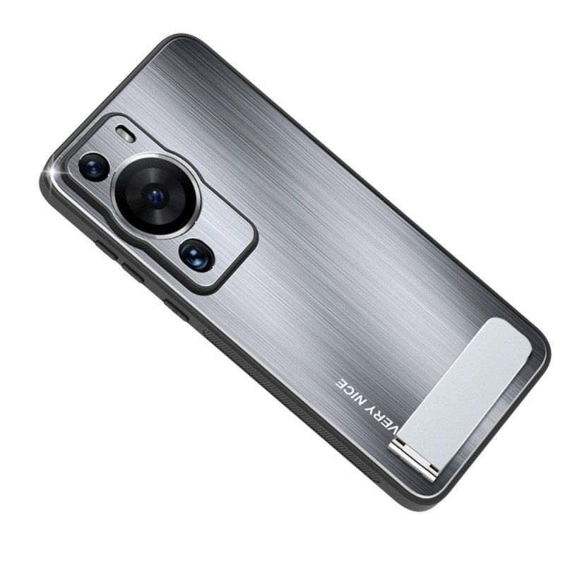 Etui do Huawei P60 Pro Szczotkowane Aluminium Ze Wspornikiem