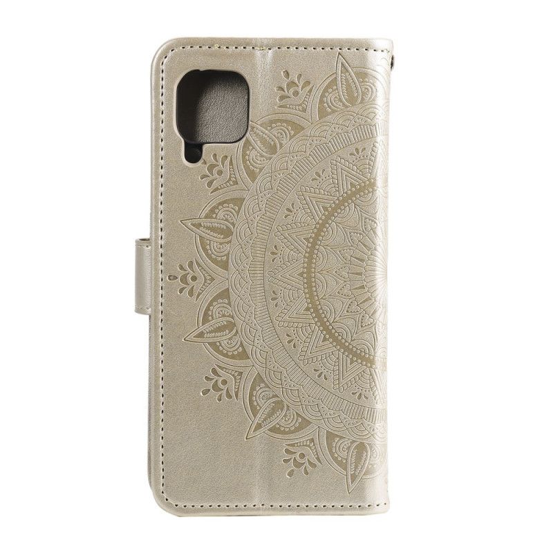 Etui Folio Samsung Galaxy A42 5G Czerwony Szary Mandala Słońca