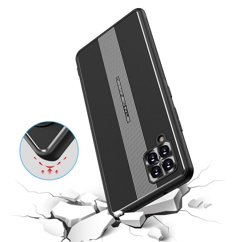 Etui Samsung Galaxy A42 5G Jasnoniebieski Czarny Efekt Metaliczny I Wbudowany Magnes