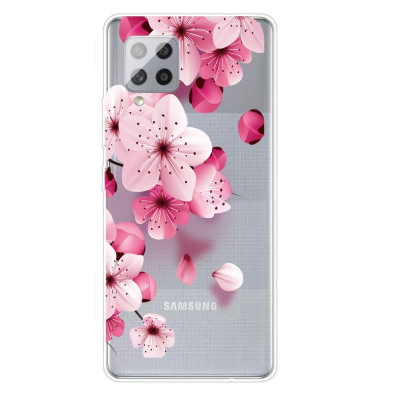 Etui Samsung Galaxy A42 5G Małe Różowe Kwiaty Etui Ochronne