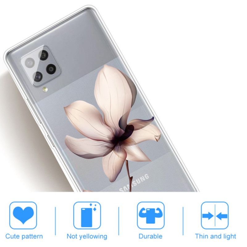 Etui Samsung Galaxy A42 5G Premium Kwiatowy