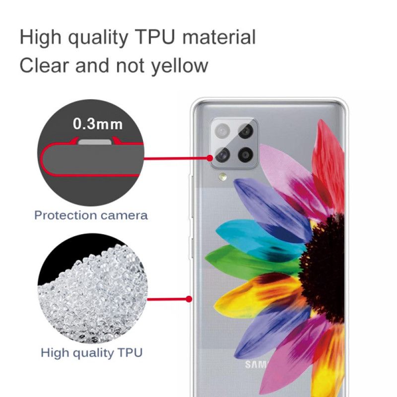 Futerały Samsung Galaxy A42 5G Etui na Telefon Kolorowy Kwiat