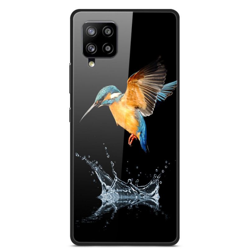 Futerały Samsung Galaxy A42 5G Etui na Telefon Szkło Hartowane W Kształcie Korony Ptaka