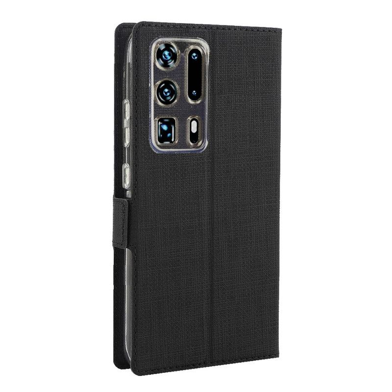 Flip Kotelot Huawei P40 Pro Plus Szary Czarny Teksturowany Vili Dmx