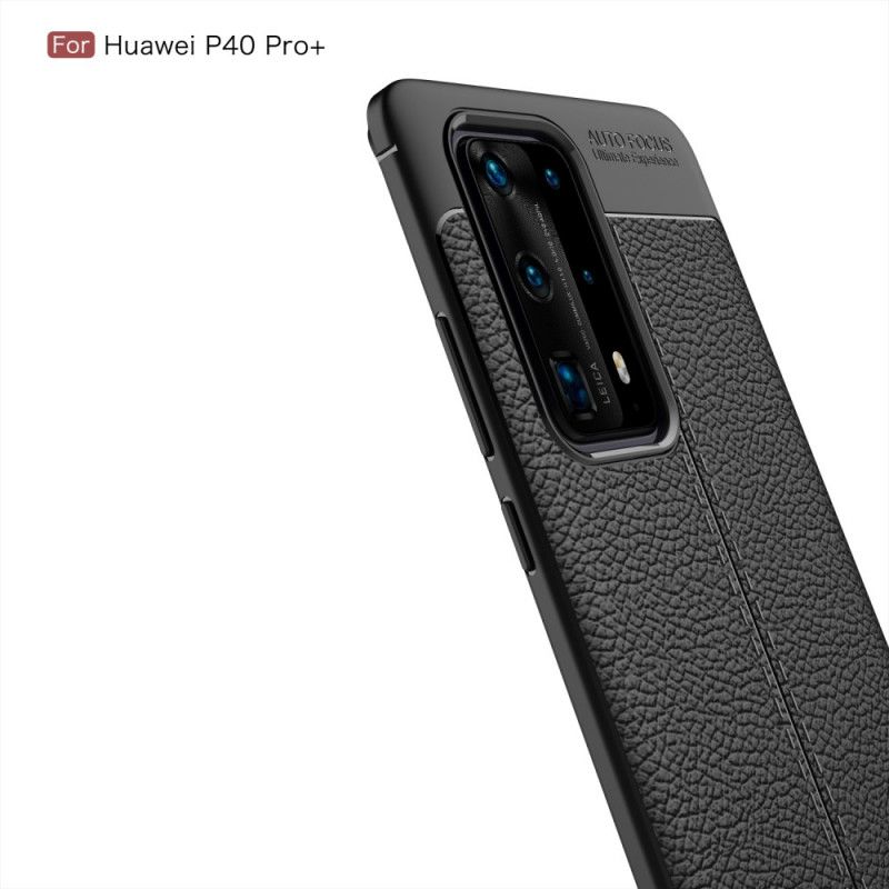 Futerały Huawei P40 Pro Plus Czerwony Czarny Etui na Telefon Elastyczna Tekstura Włókna Węglowego