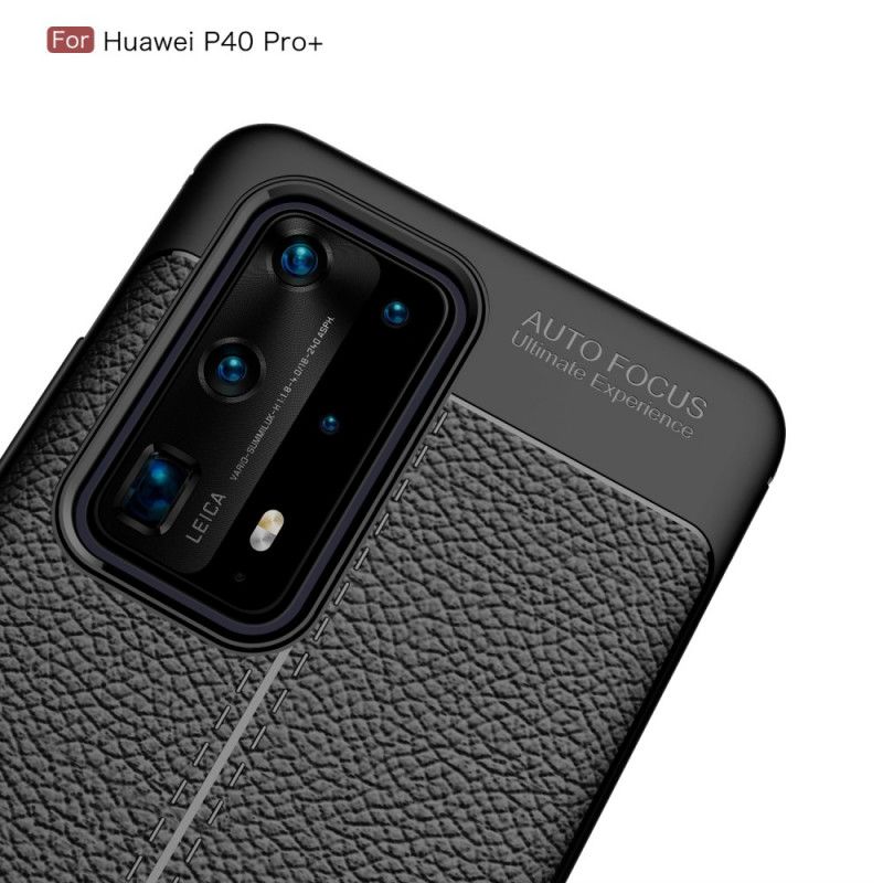 Futerały Huawei P40 Pro Plus Czerwony Czarny Etui na Telefon Elastyczna Tekstura Włókna Węglowego