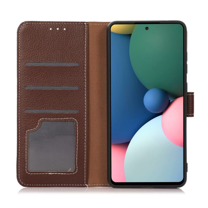 Etui Folio Huawei Nova 8i / Honor 50 Lite Litchi Odsłonięte Szwy Etui Ochronne