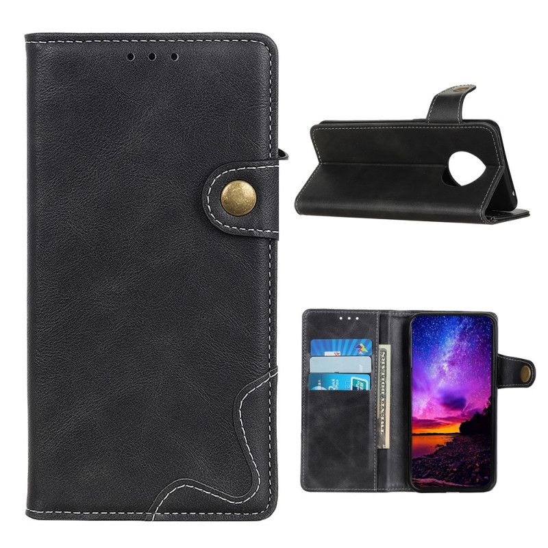 Etui Folio Huawei Mate 40 Pro Czerwony Czarny Artystyczne Przyszywanie Guzików Etui Ochronne