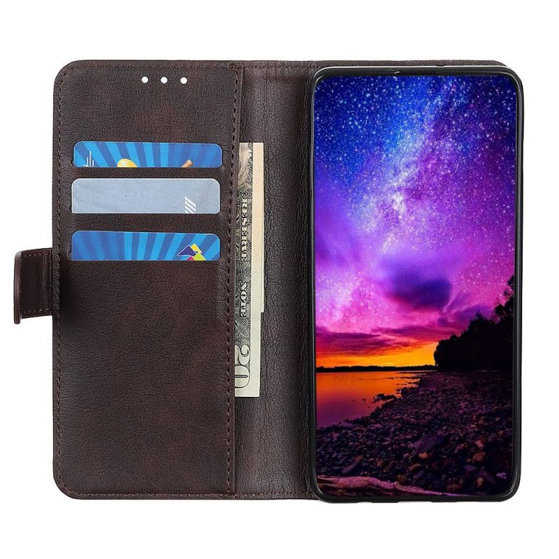 Etui Folio Huawei Mate 40 Pro Czerwony Czarny Najwyższej Jakości Imitacja Skóry Liczi Etui Ochronne