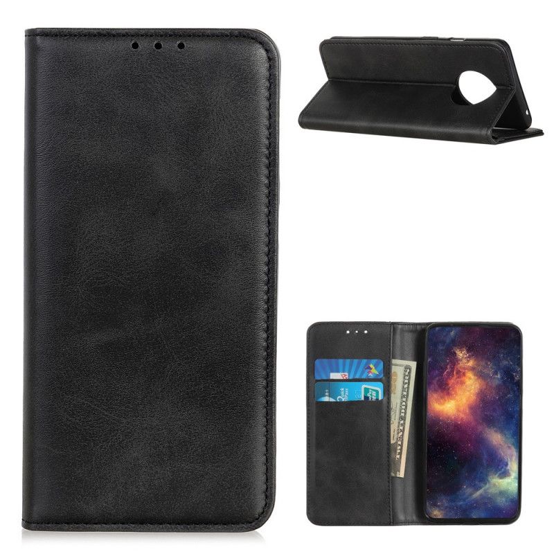 Flip Kotelot Huawei Mate 40 Pro Czerwony Czarny Elegancka Dwoina Skórzana Etui Ochronne