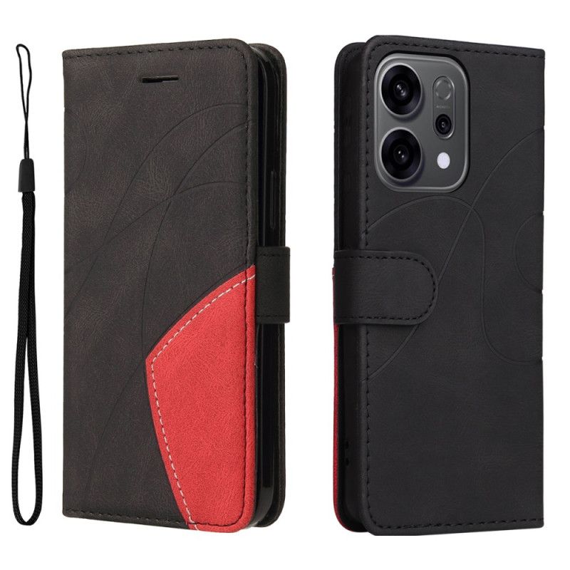 Etui Folio Oppo Reno 14 5g Dwukolorowa Falista Linia Etui Ochronne